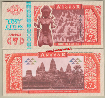Angkor set 6 pz 2016 paper unc serie città perdute - immagine 7