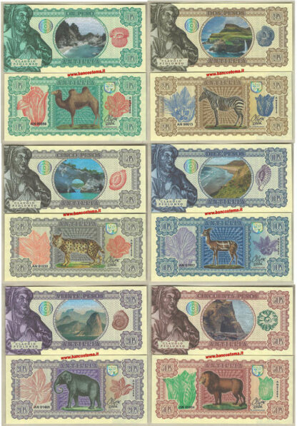 Antillia set 6 pz 2016 paper unc