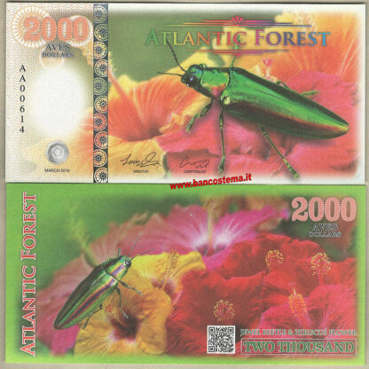 Atlantic Forest 1.000-2.000-5.000 aves dollars set 3 pz. marzo 2016 paper unc - immagine 3