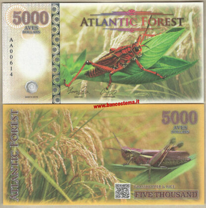 Atlantic Forest 1.000-2.000-5.000 aves dollars set 3 pz. marzo 2016 paper unc - immagine 2