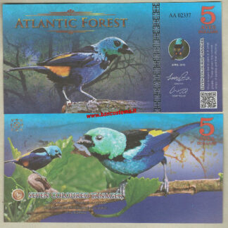 Atlantic Forest 5 Aves Dollars 2016 (2017) paper unc