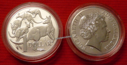 Australia 1 Dollar 5 canguri oncia 2019 unc