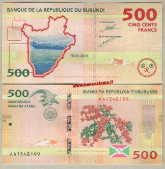 Banconota Burundi P50 500 Francs 15.01.2015 unc