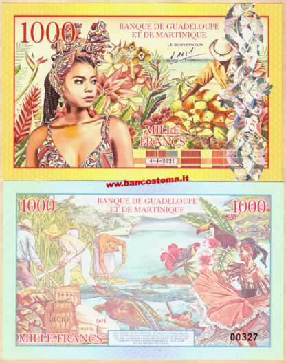 Banque de la Guadeloupe et de Martinique 1.000 Francs 4.4.2021 Polymer unc