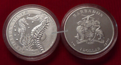 Barbados 1 Dollar Cavalluccio marino 2021 oncia unc