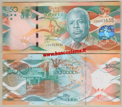 Barbados P79 50 dollars 2016 (2017) commemorativa unc