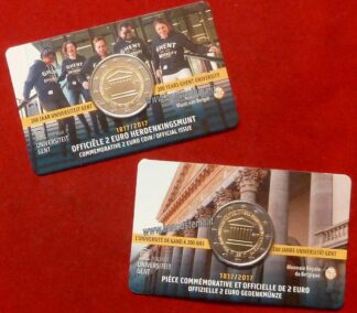 Belgio 2 euro 2017 comm. - coincard vers.olandese e francese università Gent