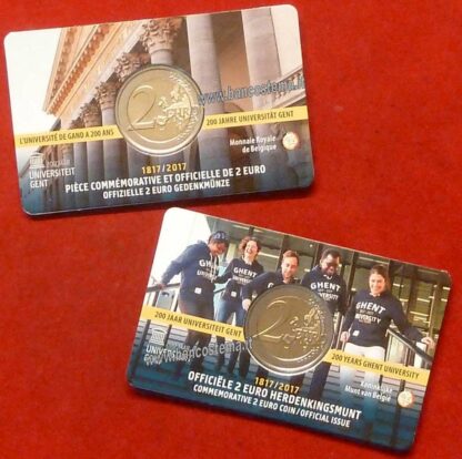 Belgio 2 euro 2017 comm. - coincard vers.olandese e francese università Gent - immagine 2