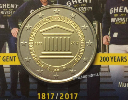 Belgio 2 euro 2017 comm. - coincard vers.olandese e francese università Gent - immagine 4