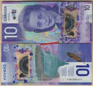 Banconota Canada PW113 10 Dollars commemorative 2018 unc polymer polymer - commemorativa - colore viola -Viola Desmond