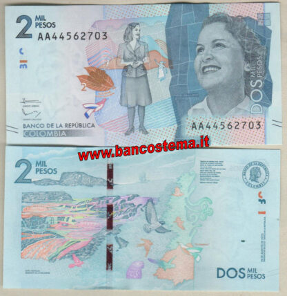 Colombia P458a 2.000 Pesos 19.08.2015 (2017) unc