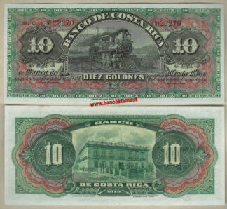 Costa Rica PS174r 10 Colones nd 1901-8 unc--