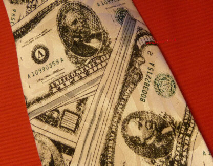 Cravatta con banconote in dollari colore panna e nero - immagine 5