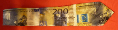 Cravatta con banconote da 200 euro colore blu e giallo - immagine 7