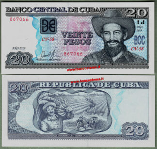 Banconota P122m Cuba 20 Pesos 2019 unc