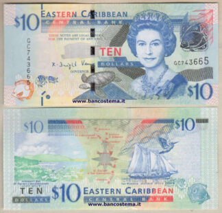 E.C.S East Caribbean States P52b 10 dollars (2016) unc