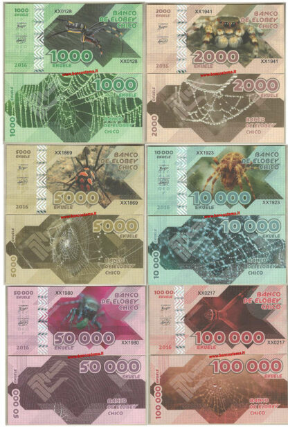 Elobey Chico Islands set 6 pz 2016 paper unc