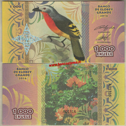 Elobey Grande Islands set 6 pz 2016 paper unc - immagine 2