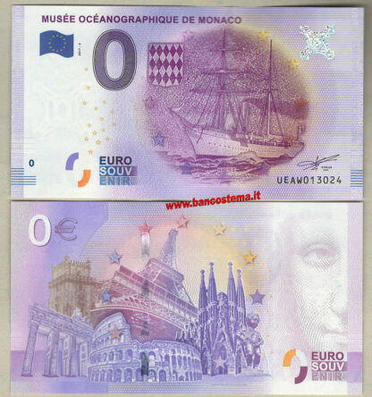 Euro 0 touristiqué Musée Océanographique De Monaco (Montecarlo) 2017-2
