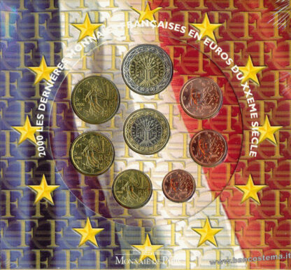 Francia serie zecca euro 1999-2000-2001 Fdc 8 valori - immagine 3
