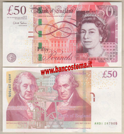 Great Britain P393a 50 pounds 2016 unc  - AH31 sign.Chris Salmon