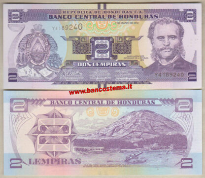Honduras P97 2 Lempiras 01.03.2012 unc