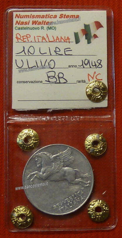 Italia 10 lire "Ulivo" 1948 BB - immagine 2
