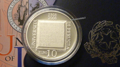 Italia 10 euro argento commemorativa "Università di Perugia" 2008 FS - immagine 2
