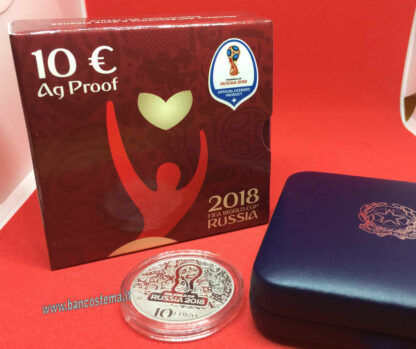 Italia 10 euro argento commemorativa "Fifa World Cup Russia" 2018 Proof