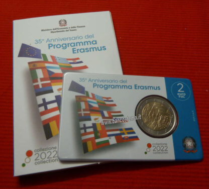 Italia 2 euro commemorativo 2022 35° Anniversario del Programma Erasmus coincard