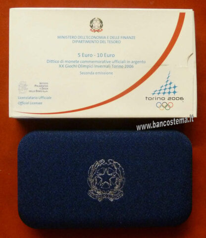 Italia 5 e 10 euro argento commemorative "XX giochi olimpici Invernali Torino 2006" 2°em. 2005 proof - immagine 3