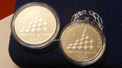Italia 5 e 10 euro argento commemorative "XX giochi olimpici Invernali Torino 2006" 1° emis. 2005 FS - immagine 2