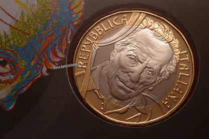 Italia 5 euro commemorativo Eduardo De Filippo 2020 coincard proof - immagine 3