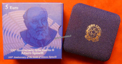 Italia 5 euro argento commemorativa "Altiero Spinelli" 2007 - immagine 3