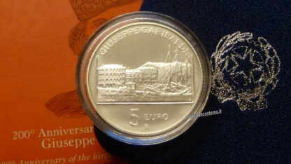 Italia 5 euro argento commemorativa "Giuseppe Garibaldi" 2007 - immagine 2