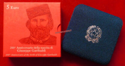 Italia 5 euro argento commemorativa "Giuseppe Garibaldi" 2007 - immagine 3