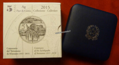 Italia 5 euro argento commemorativa "Terremoto di Avezzano" 2015 FDC - immagine 3