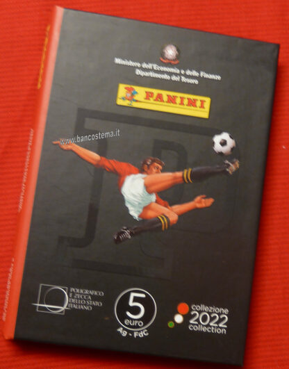Italia 5 euro  "figurine Panini"  argento 2022 trittico ROSSA-VERDE-BIANCA  fdc