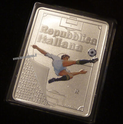 Italia 5 euro  "figurine Panini"  argento 2022 trittico ROSSA-VERDE-BIANCA  fdc - immagine 6