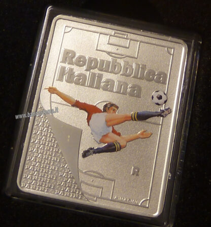 Italia 5 euro  "figurine Panini"  argento 2022 trittico ROSSA-VERDE-BIANCA  fdc - immagine 4