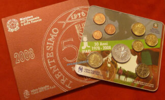 Italia serie zecca 2008 9 valori (con argento) fdc