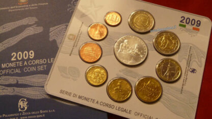 Italia serie zecca 2009 10 valori (con argento) fdc