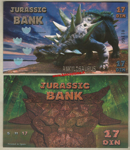 Jurassic Bank 17 Din 2015 polymer unc