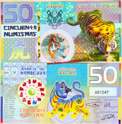 Kamberra 50 Numismas 2022 Tigre unc polymer