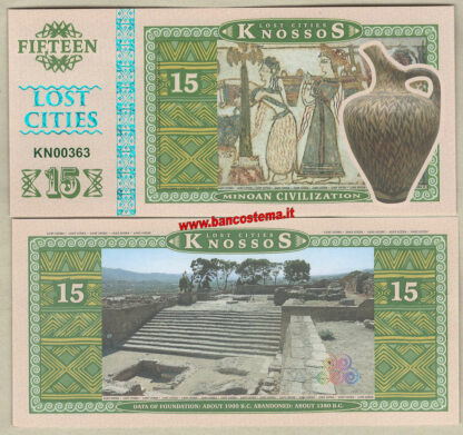 Knossos set 6 pz 2016 paper unc serie città perdute - immagine 4