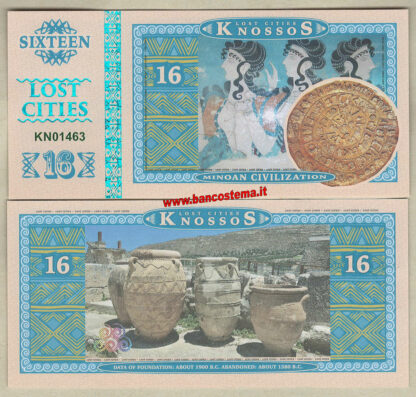 Knossos set 6 pz 2016 paper unc serie città perdute - immagine 5