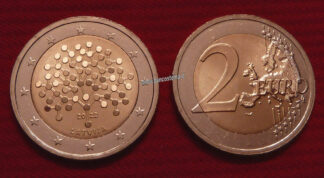 moneta Lettonia 2 euro commemorativo 2022 100º anniversario della Banca di Lettonia FDC