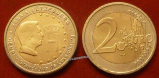 moneta Lussemburgo 2 euro commemorativo 2004 "Effigie e monogramma del Granduca Enrico" FDC