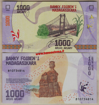 Banconota P100 Madagascar 1.000 Ariary 2017 unc