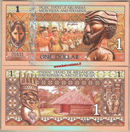 Pacific States of Melanesia Micronesia and polynesia 1-5-10-20 Dollars set 4 pz 2018 polymer unc - immagine 5